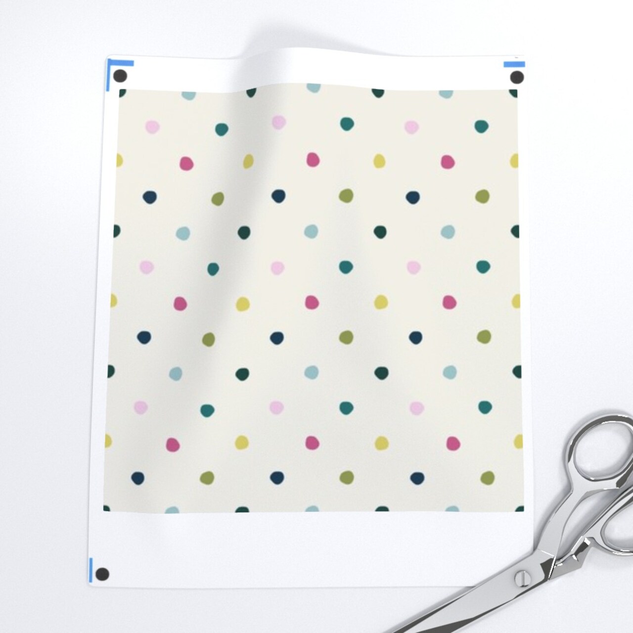 Colorful Polka Dots Small Scale Cream Ivory Hand Drawn Simple Custom Printed Fabric by Spoonflower Various Fabrics by the Yard or Fat Quarter